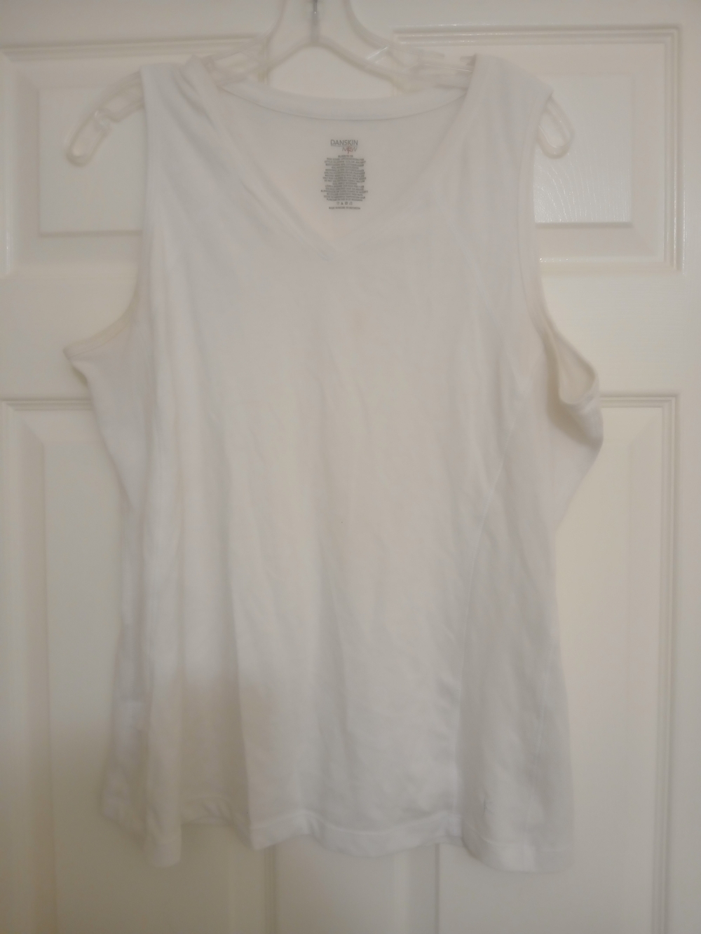 Danskin White Sleeveless Tank Top - Casual Crew Neck
